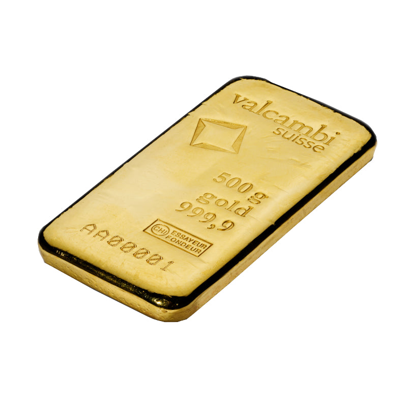 Valcambi 500 g Au 9999 Gold Cast Bar